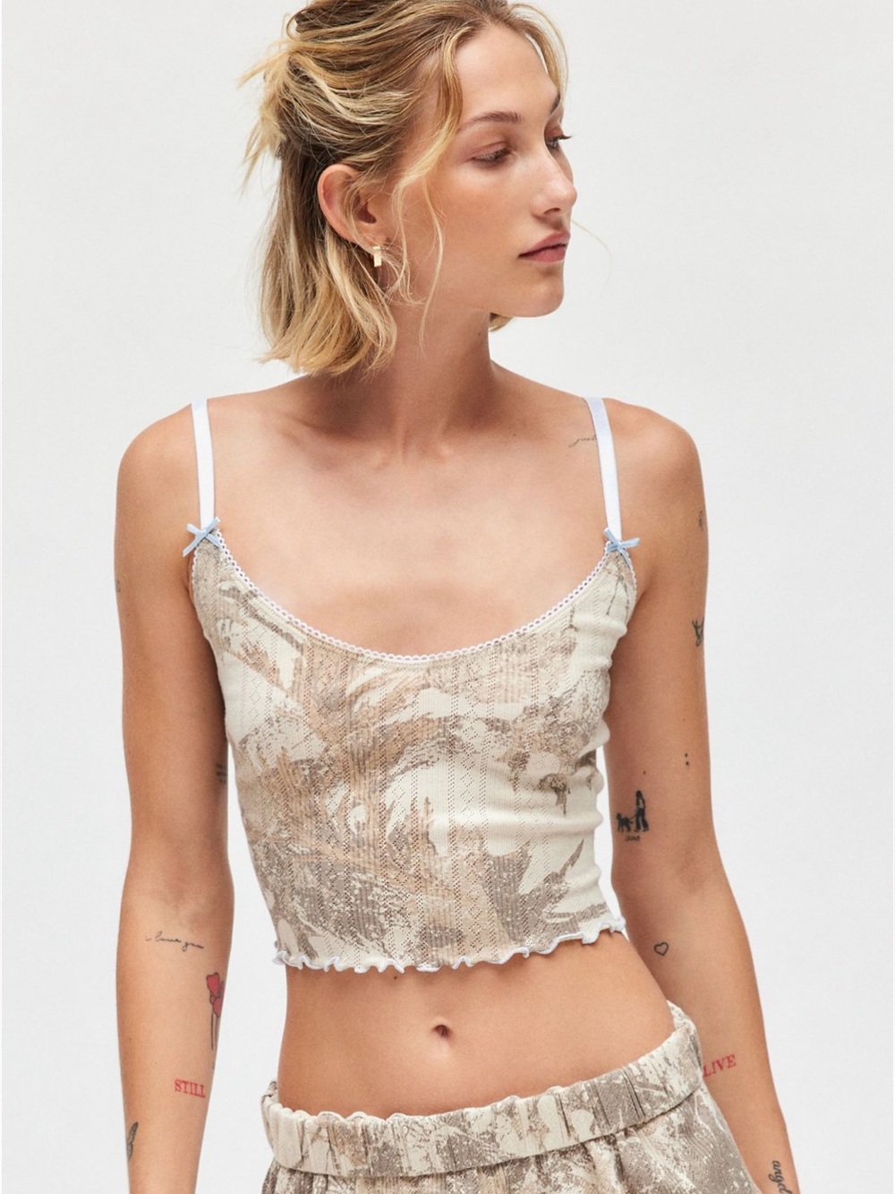 Out From Under Camo Printed Pointelle Cami from Urban Outfitters. Sz L. NEW